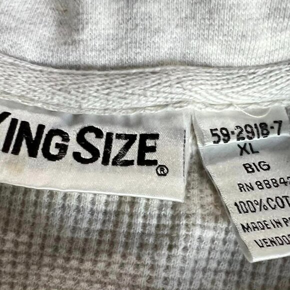 Men’s XL Big King Size Ivory Long Sleeve 1/4 Button Down Thermal Pullover - Picture 5 of 6